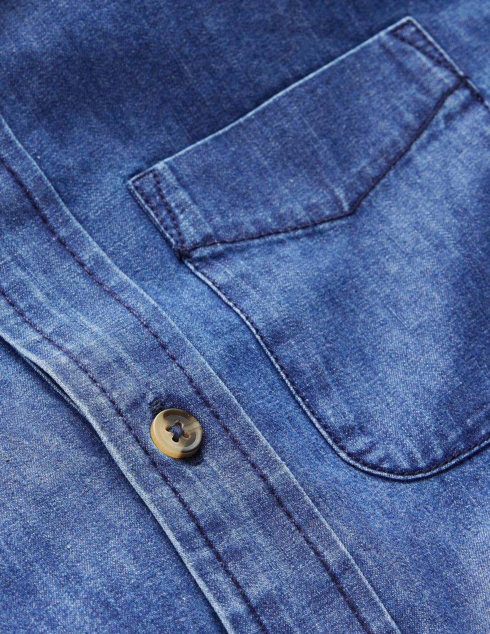 Boden Denim Shirt - Mid Vintage Denim (Mid Wash)