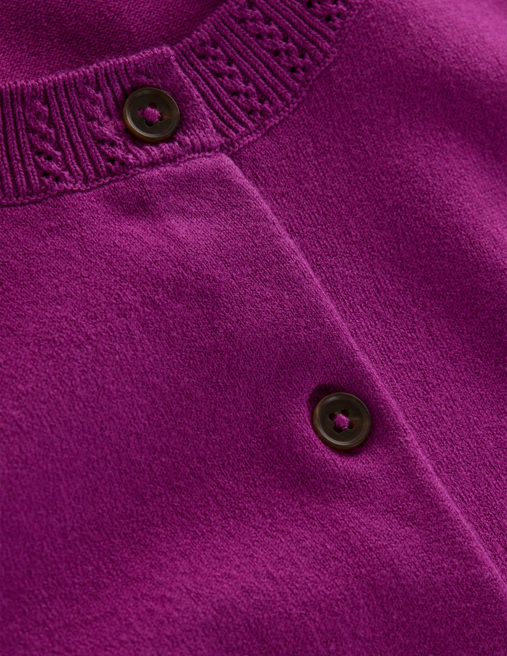 Boden Emilia Cotton Crew Cardigan - Regal Purple
