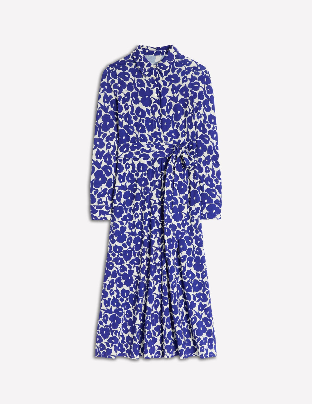 Boden Marcia Jersey Shirt Dress - Bright Blue, Leafy Grove