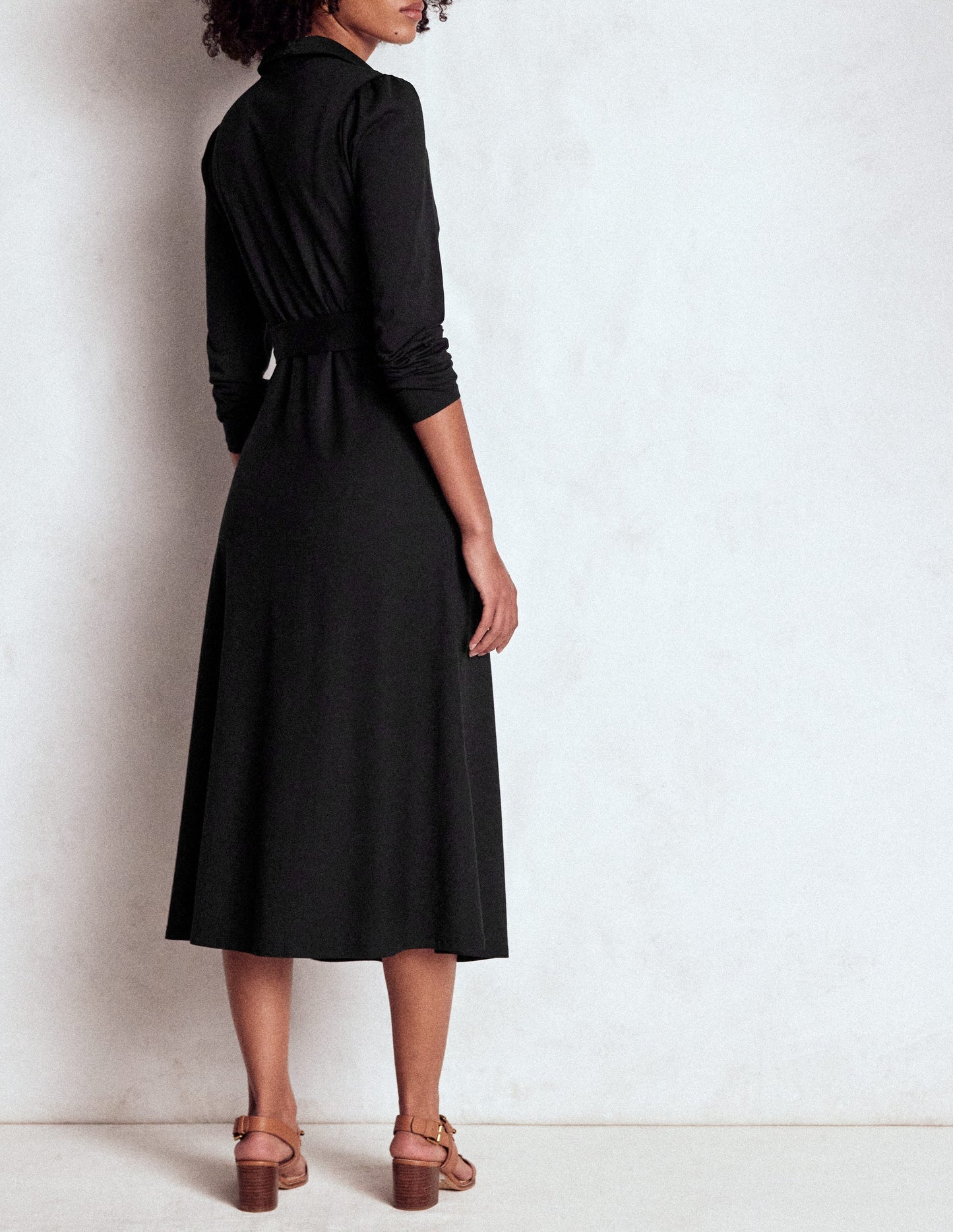 Boden Imogen Collared Jersey Dress - Black