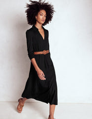 Boden Imogen Collared Jersey Dress - Black