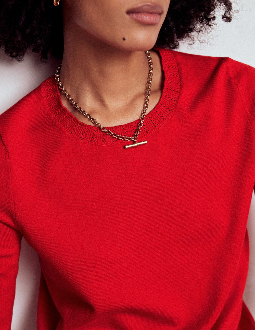 Boden Emilia Cotton Crew Sweater - Poppy Red