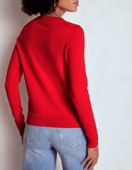 Boden Emilia Cotton Crew Sweater - Poppy Red