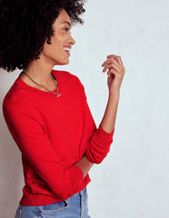 Boden Emilia Cotton Crew Sweater - Poppy Red