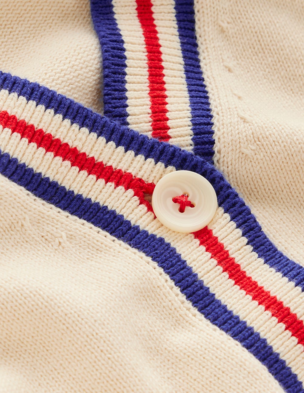 Boden Long Cotton V - neck Cardigan - Warm Ivory