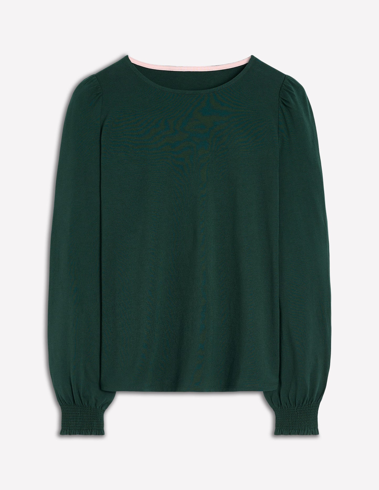 Boden Smocked Cuff Supersoft Top - Green Pine