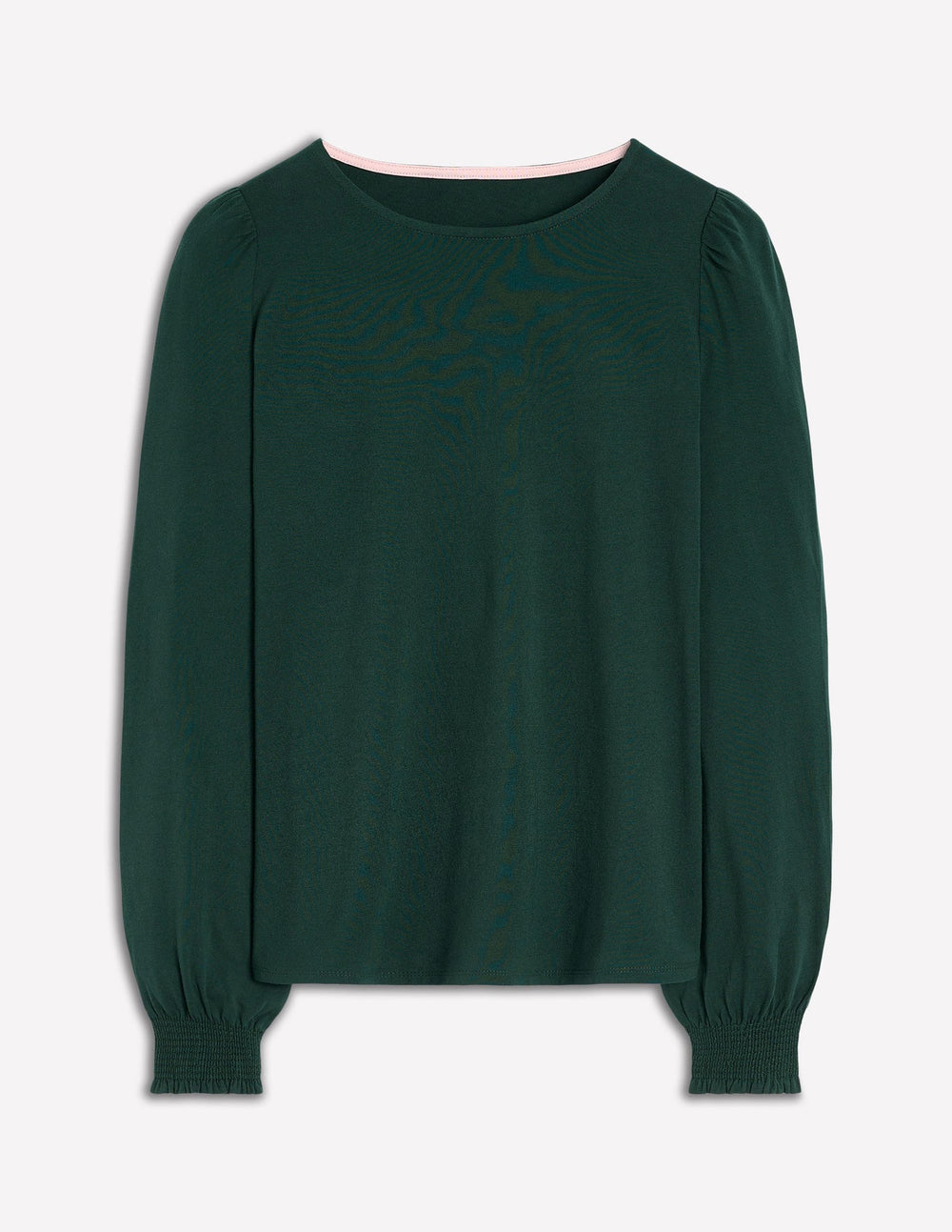 Boden Smocked Cuff Supersoft Top - Green Pine