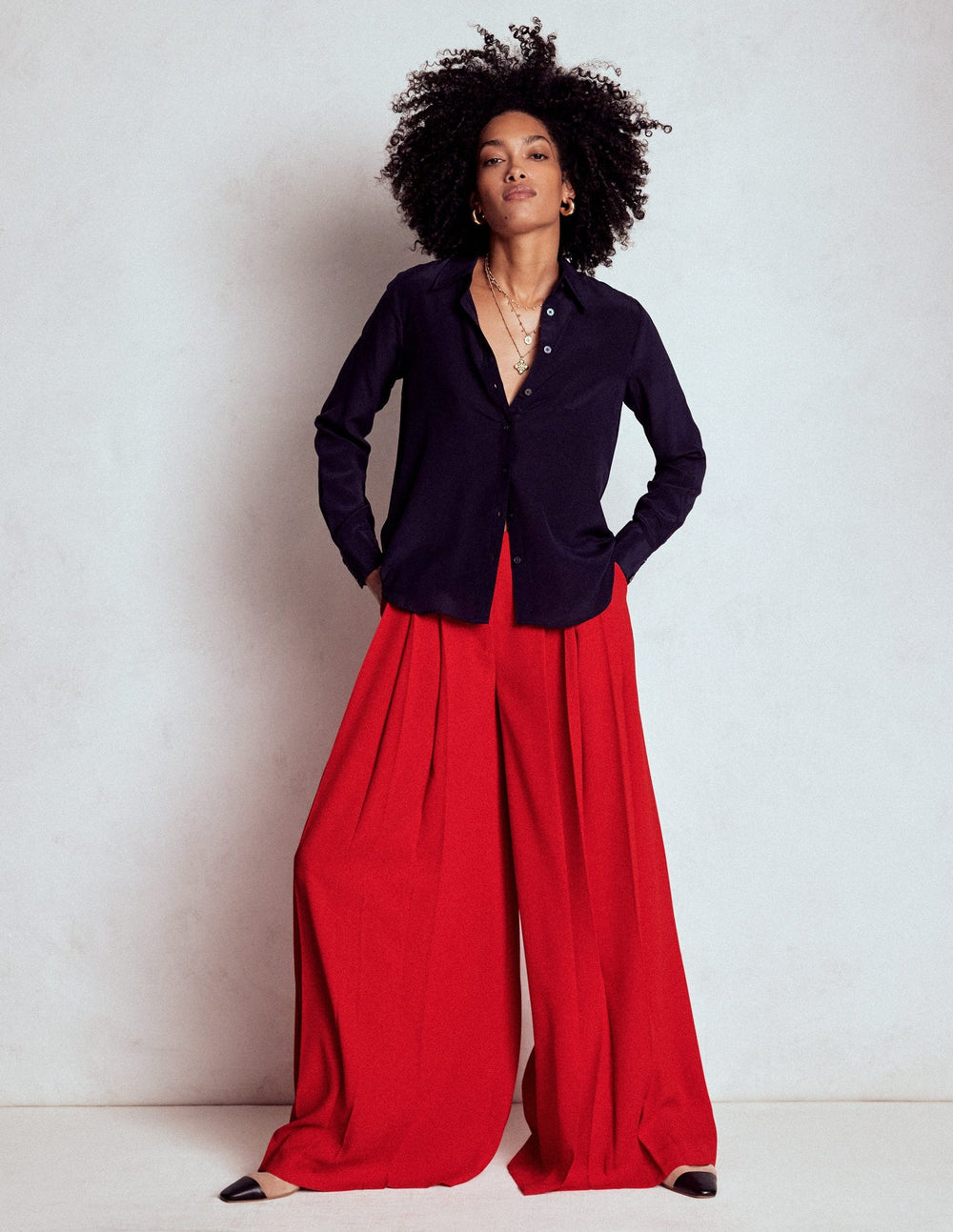 Boden Regent Wide Leg Pants - Poppy Red