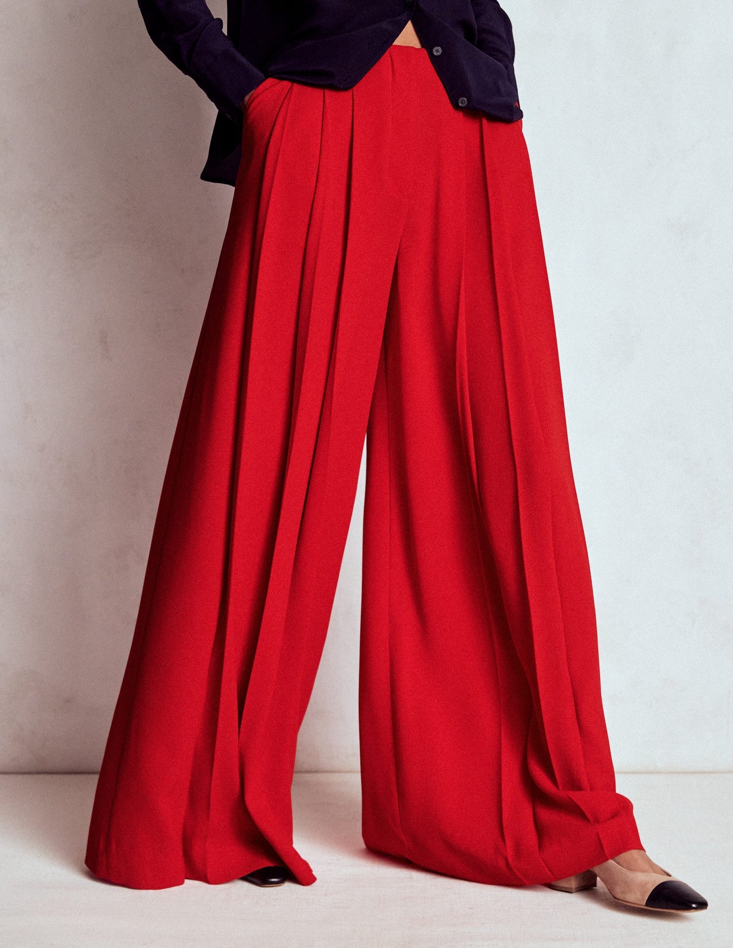 Boden Regent Wide Leg Pants - Poppy Red
