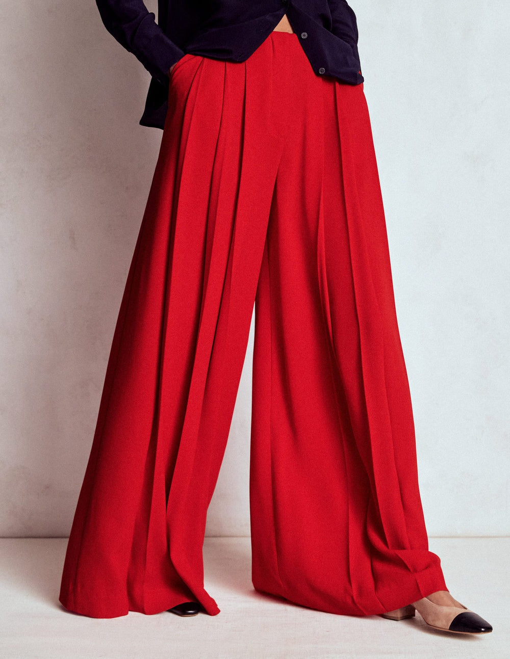 Boden Regent Wide Leg Pants - Poppy Red