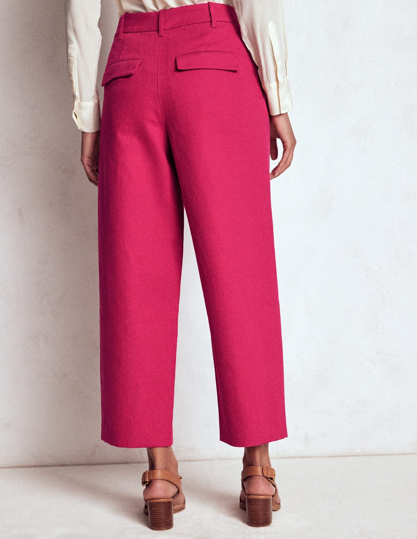 Boden Bloomsbury Cotton Pants - Bright Cherry
