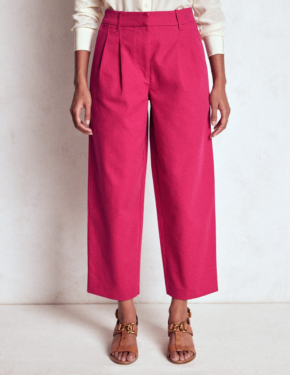 Boden Bloomsbury Cotton Pants - Bright Cherry