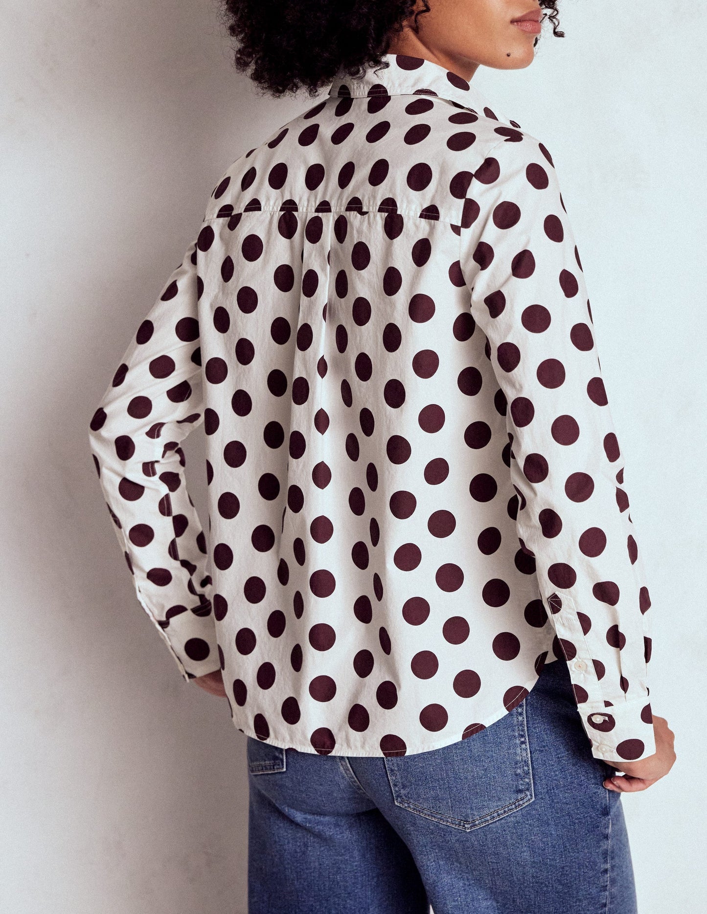 Boden Sienna Cotton Shirt - Deep Wisteria, Spots