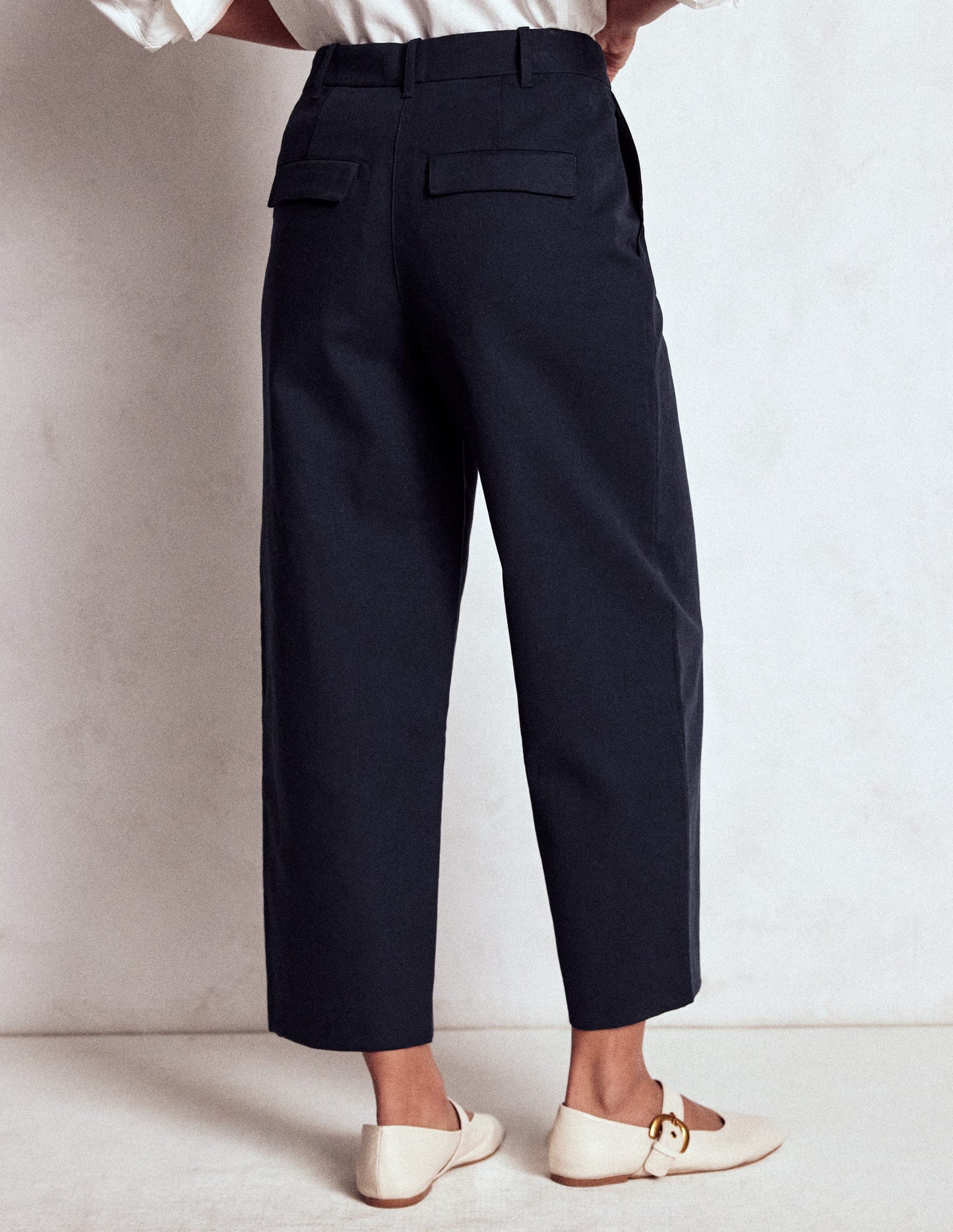 Boden Bloomsbury Cotton Pants - NAVY