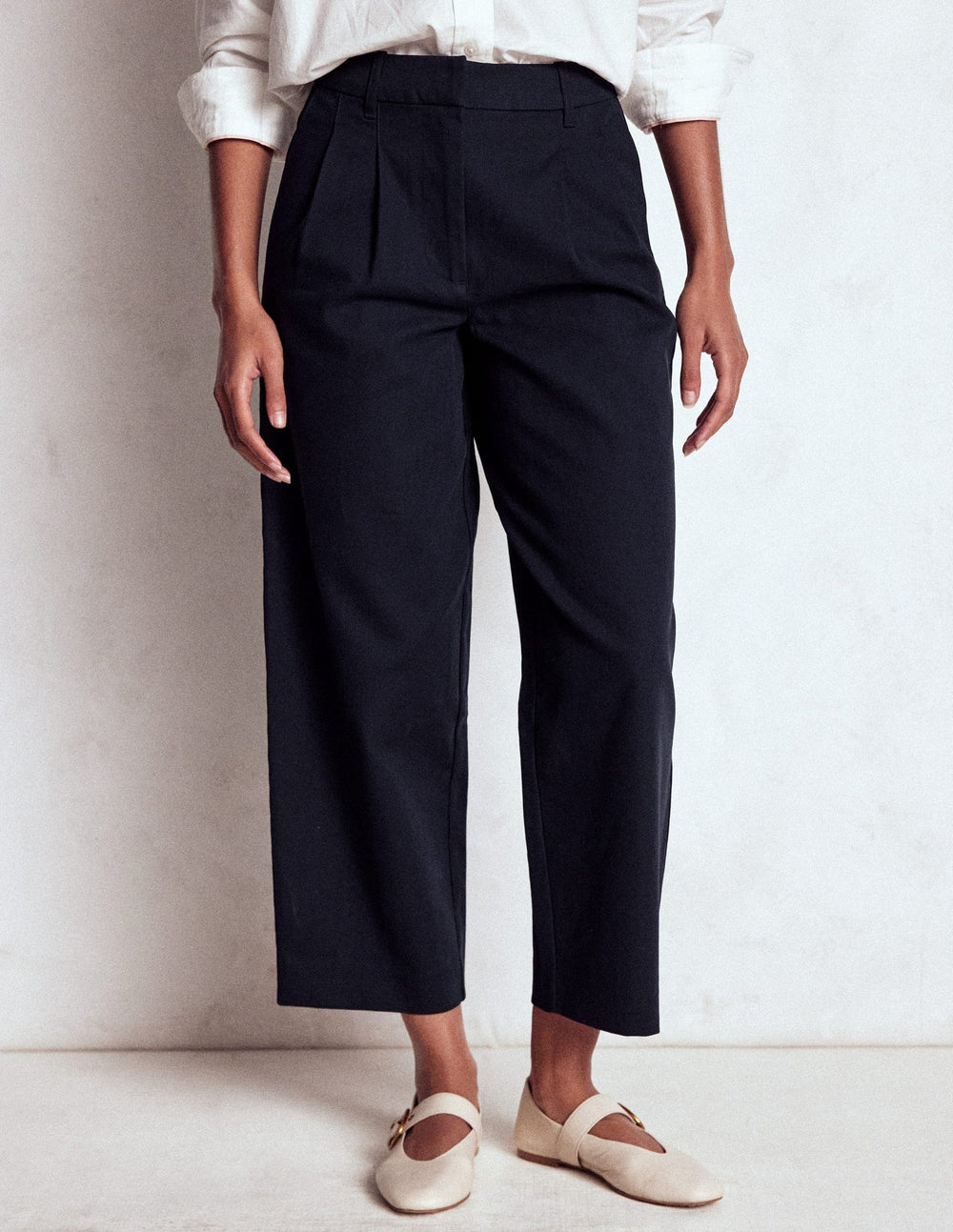 Boden Bloomsbury Cotton Pants - NAVY