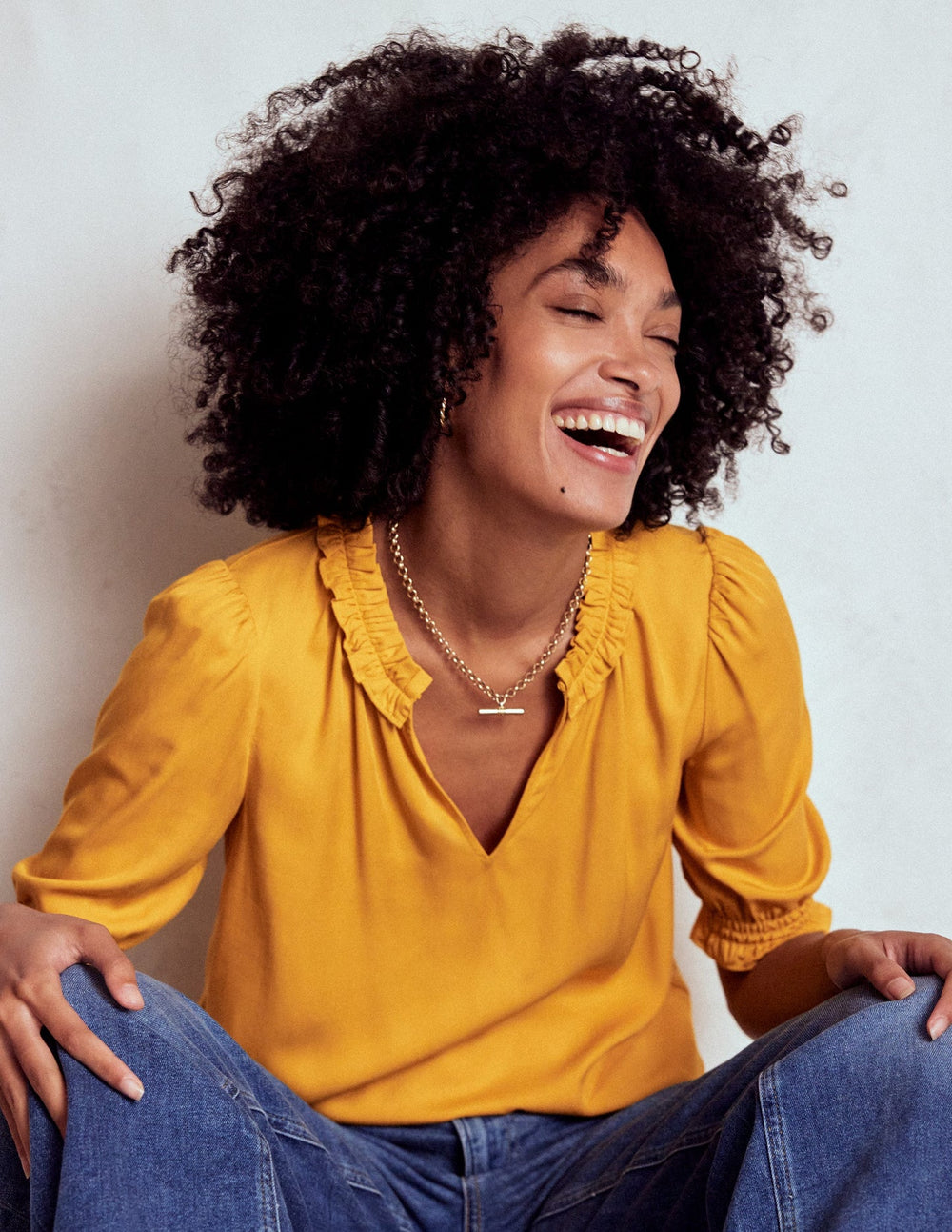 Boden Ria Short Sleeve Top - Golden Rye