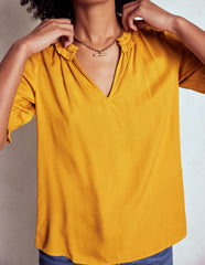 Boden Ria Short Sleeve Top - Golden Rye