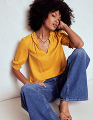 Boden Ria Short Sleeve Top - Golden Rye