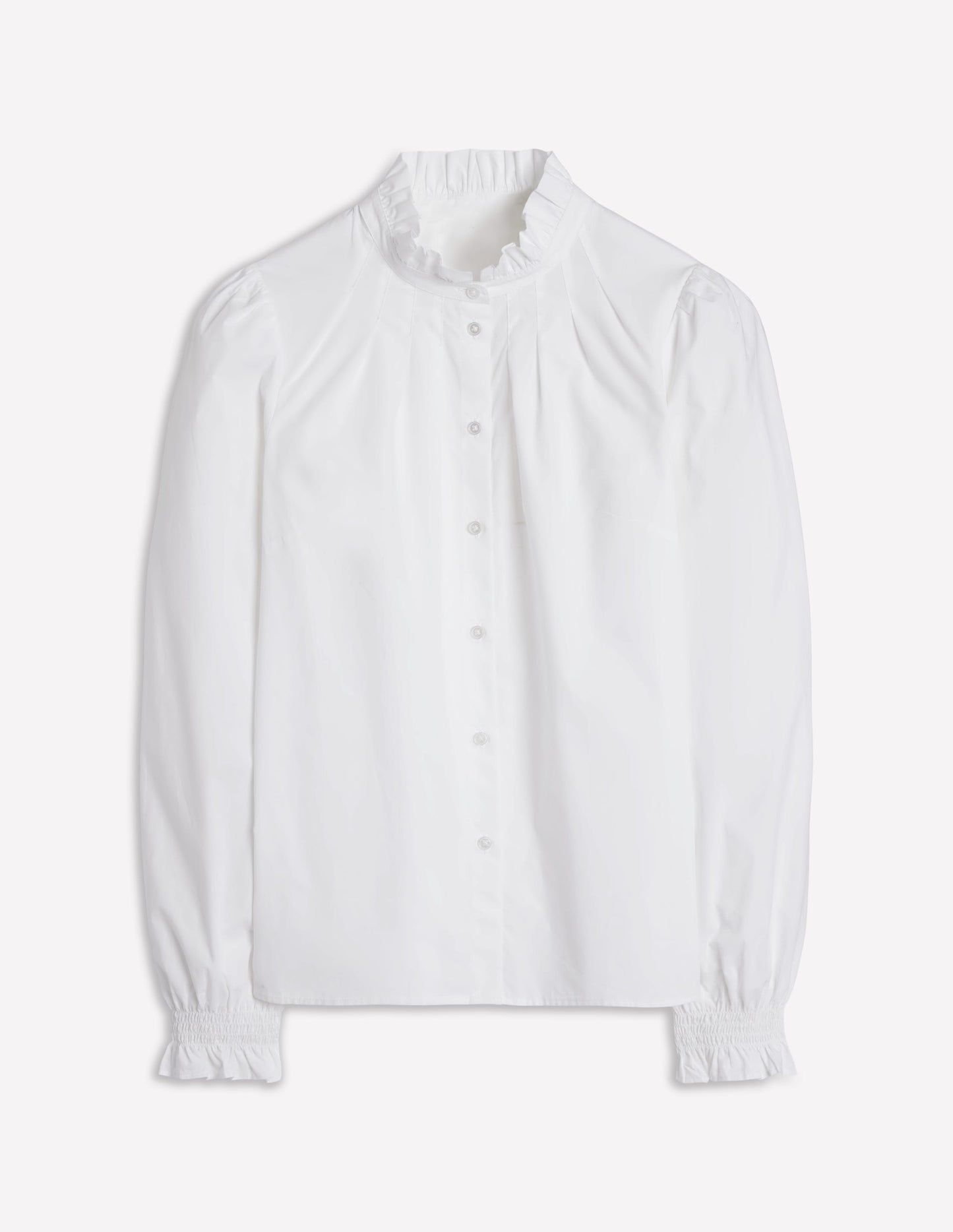 Boden Lorna Pleated Cotton Top - White