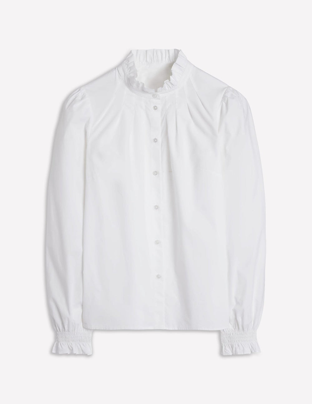 Boden Lorna Pleated Cotton Top - White