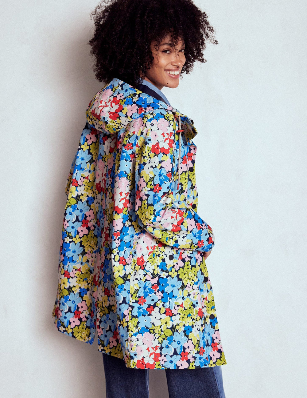 Boden Wells Waterproof Hooded Coat - Multi, Flowerbed Cluster