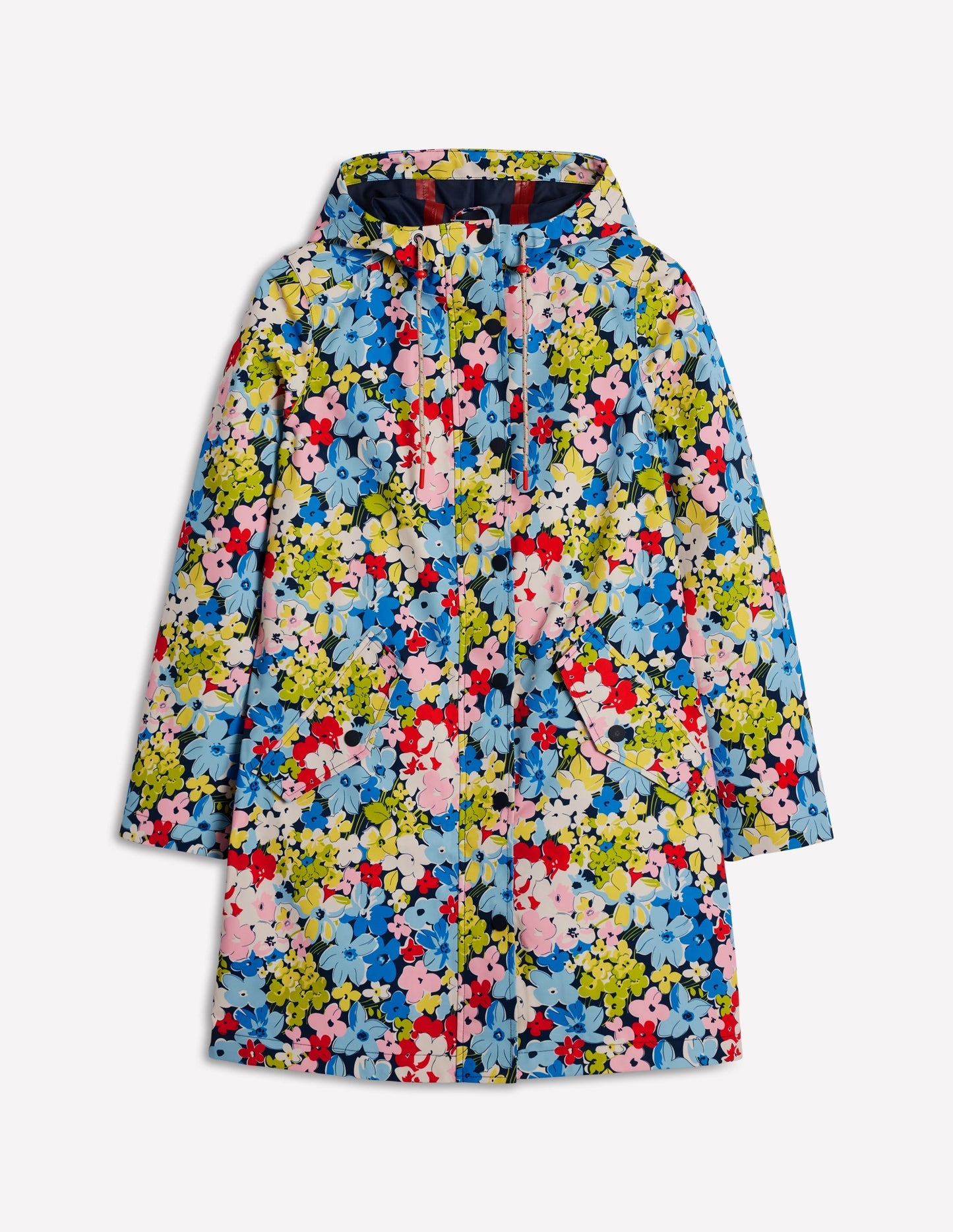 Boden Wells Waterproof Hooded Coat - Multi, Flowerbed Cluster