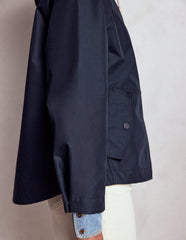 Boden Cropped Rain Mac - Navy