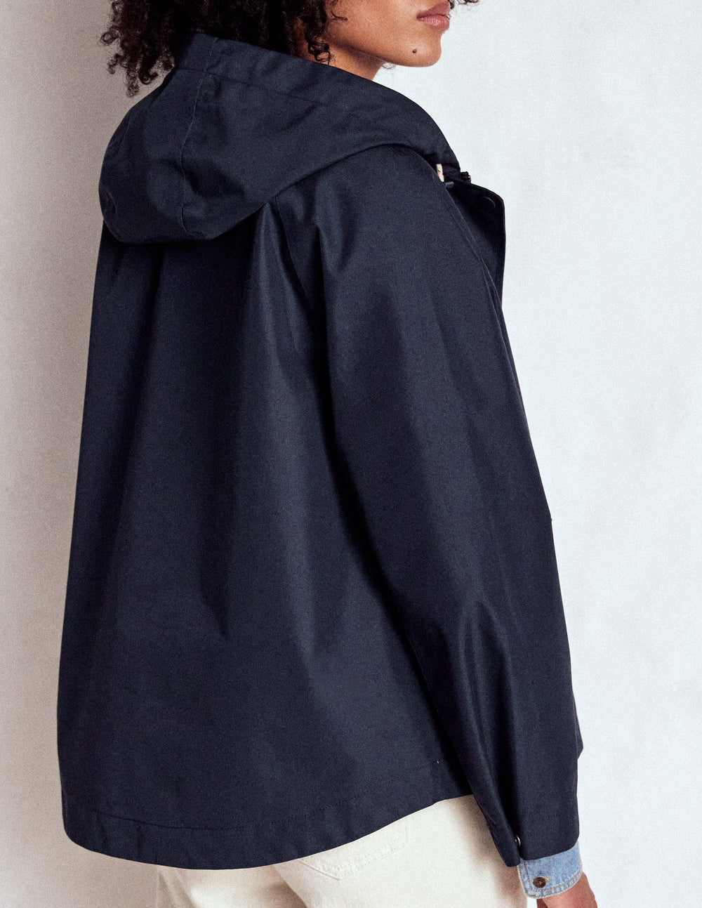 Boden Cropped Rain Mac - Navy