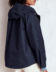 Boden Cropped Rain Mac - Navy