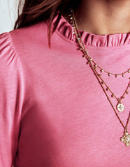 Boden Supersoft Frill Detail Top - Formica Pink