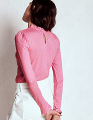 Boden Supersoft Frill Detail Top - Formica Pink