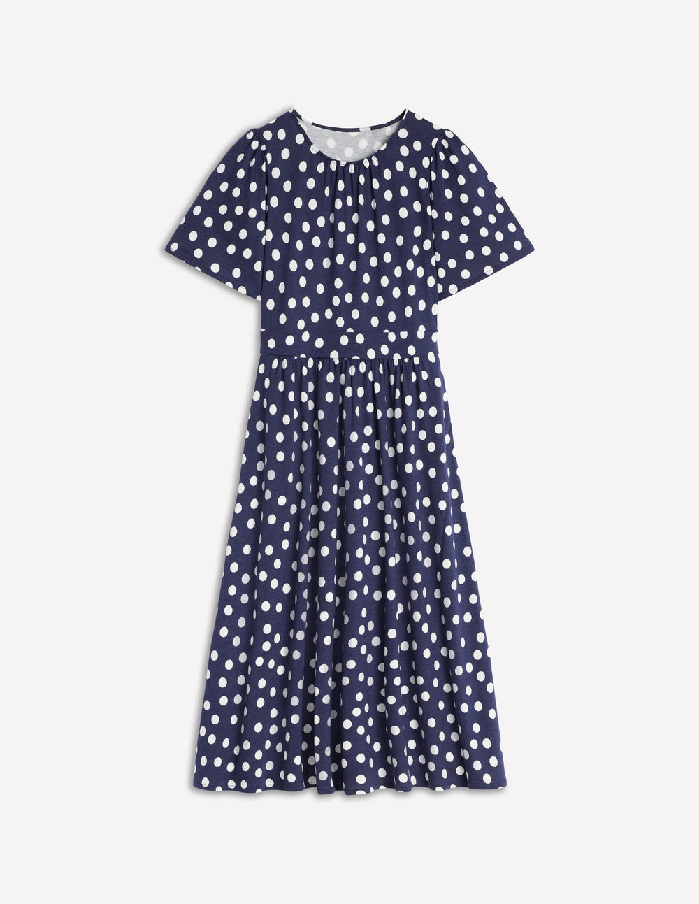 Boden Louisa Jersey Midi Dress - French Navy, Painted Dot