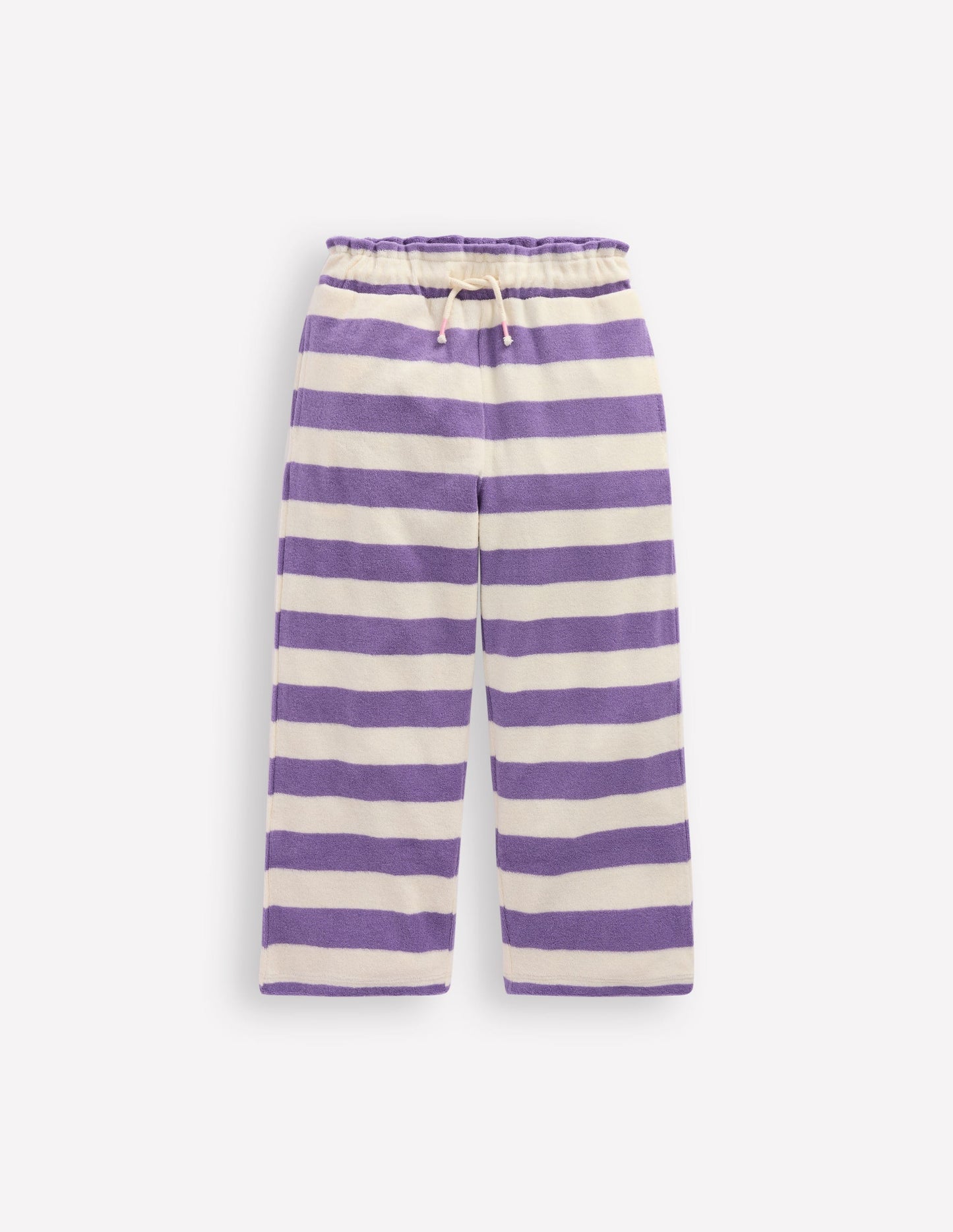 Boden Towelling Pants - Soft Ivory/Aster Purple