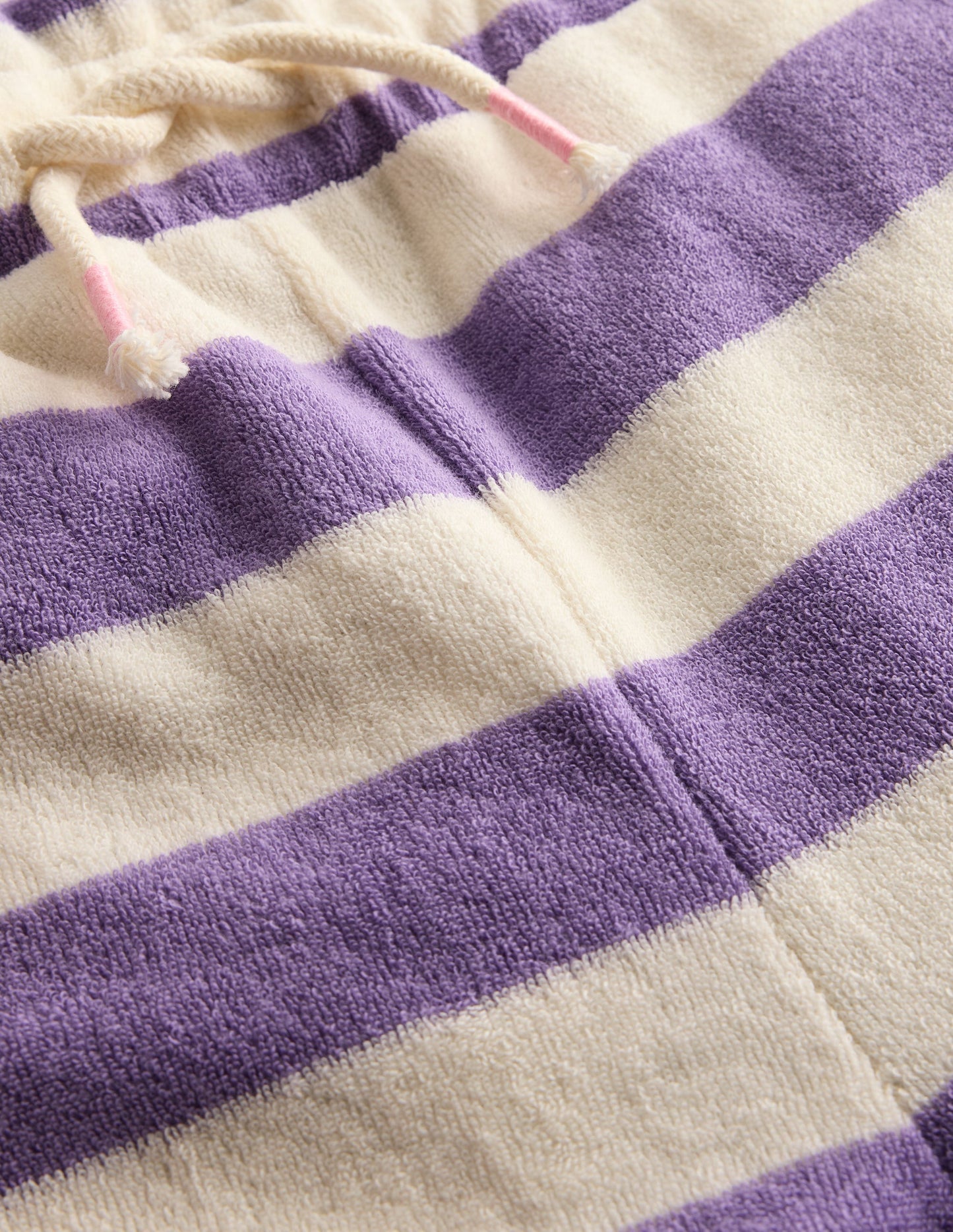 Boden Towelling Pants - Soft Ivory/Aster Purple