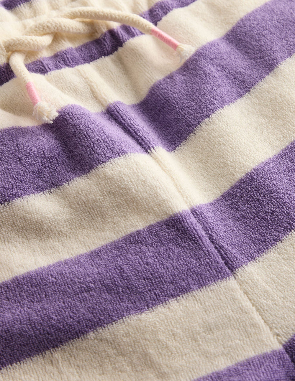 Boden Towelling Pants - Soft Ivory/Aster Purple