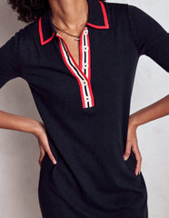 Boden Tipped Henley Dress - Navy