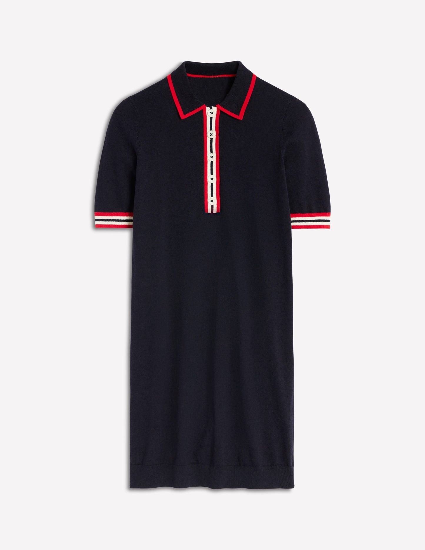 Boden Tipped Henley Dress - Navy