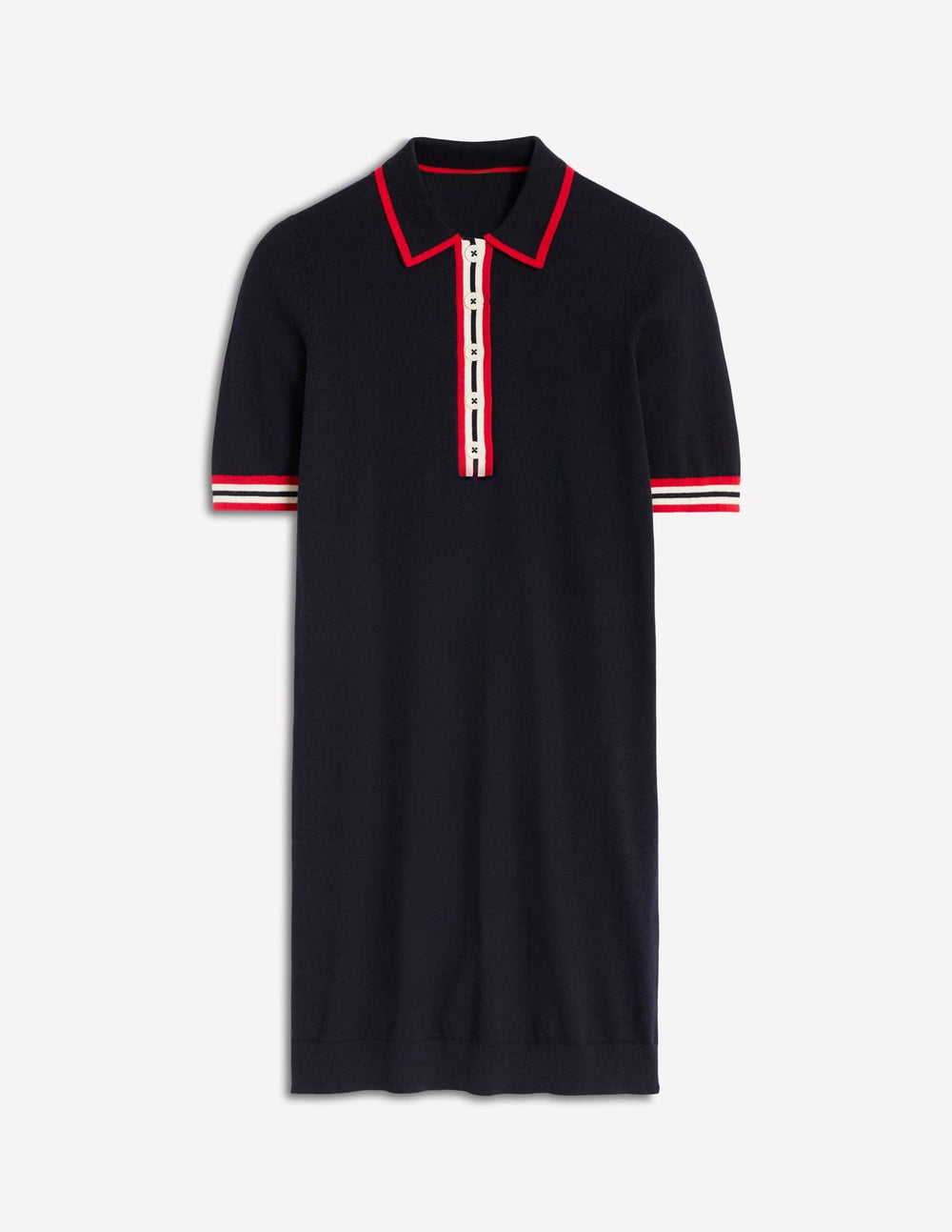 Boden Tipped Henley Dress - Navy