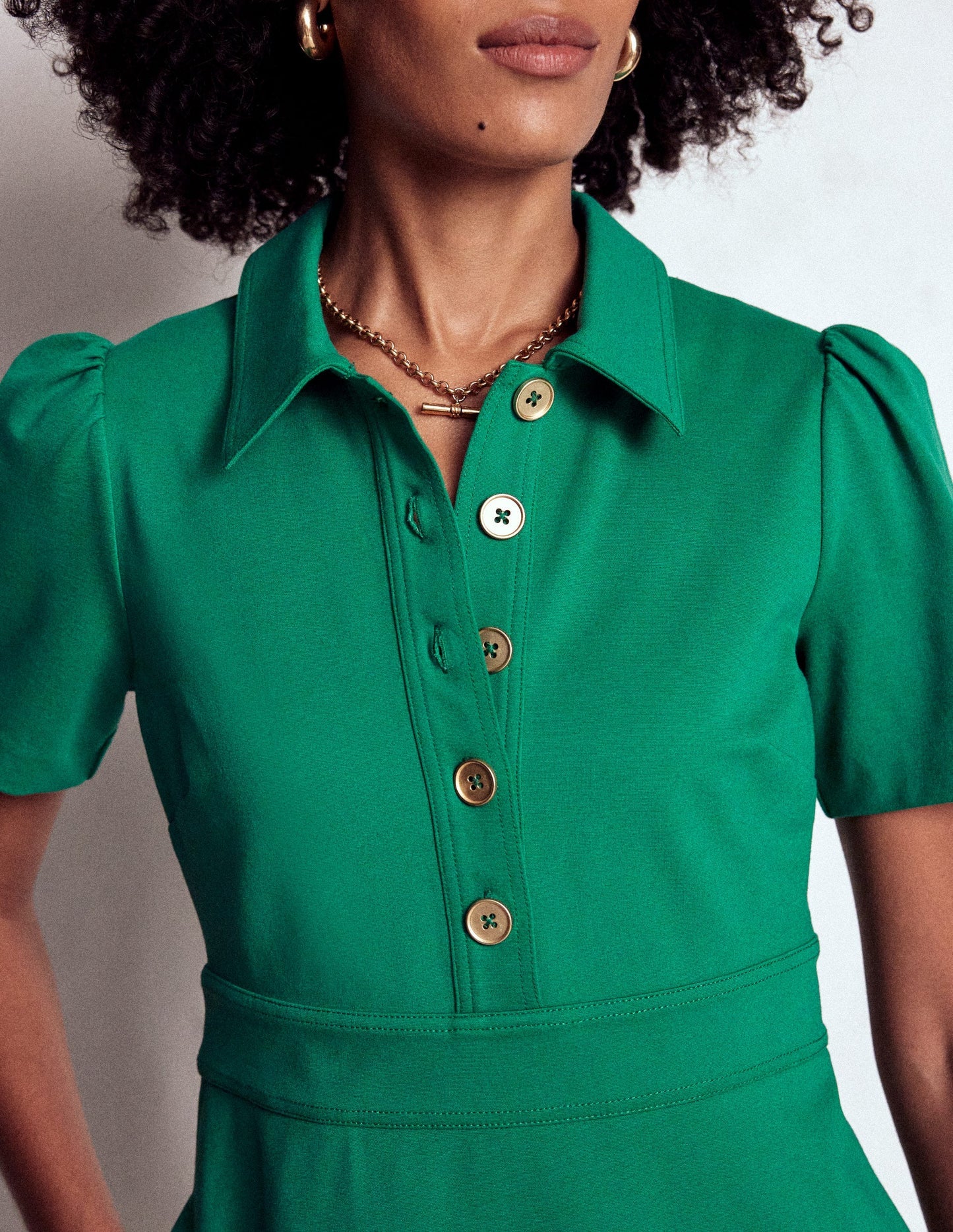 Boden Nicolette Ponte Shirt Dress - Bear Grass