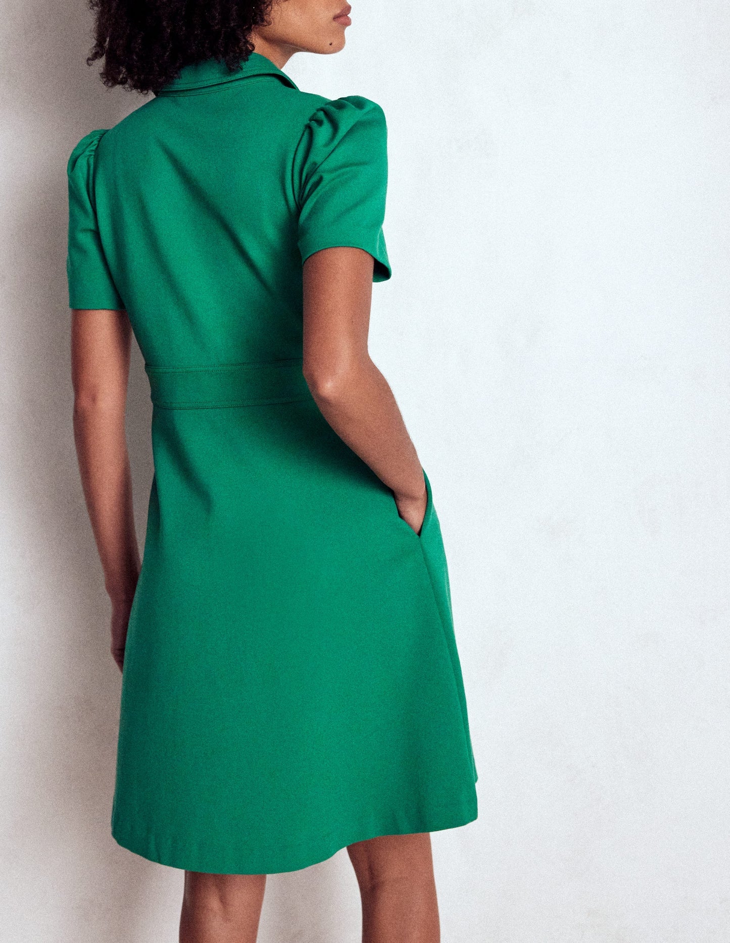 Boden Nicolette Ponte Shirt Dress - Bear Grass