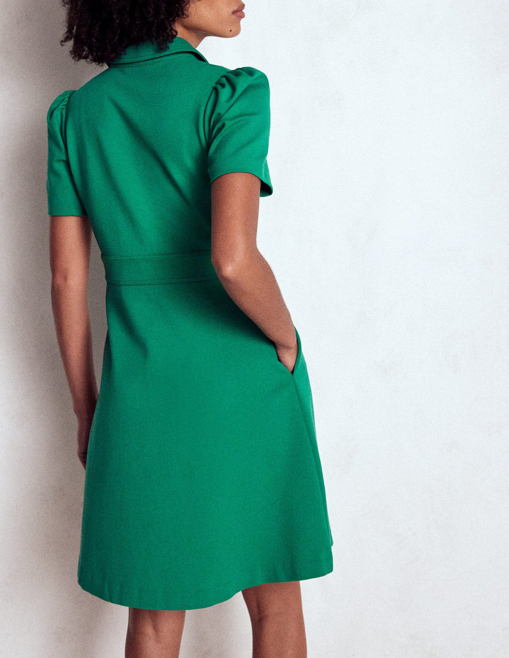 Boden Nicolette Ponte Shirt Dress - Bear Grass