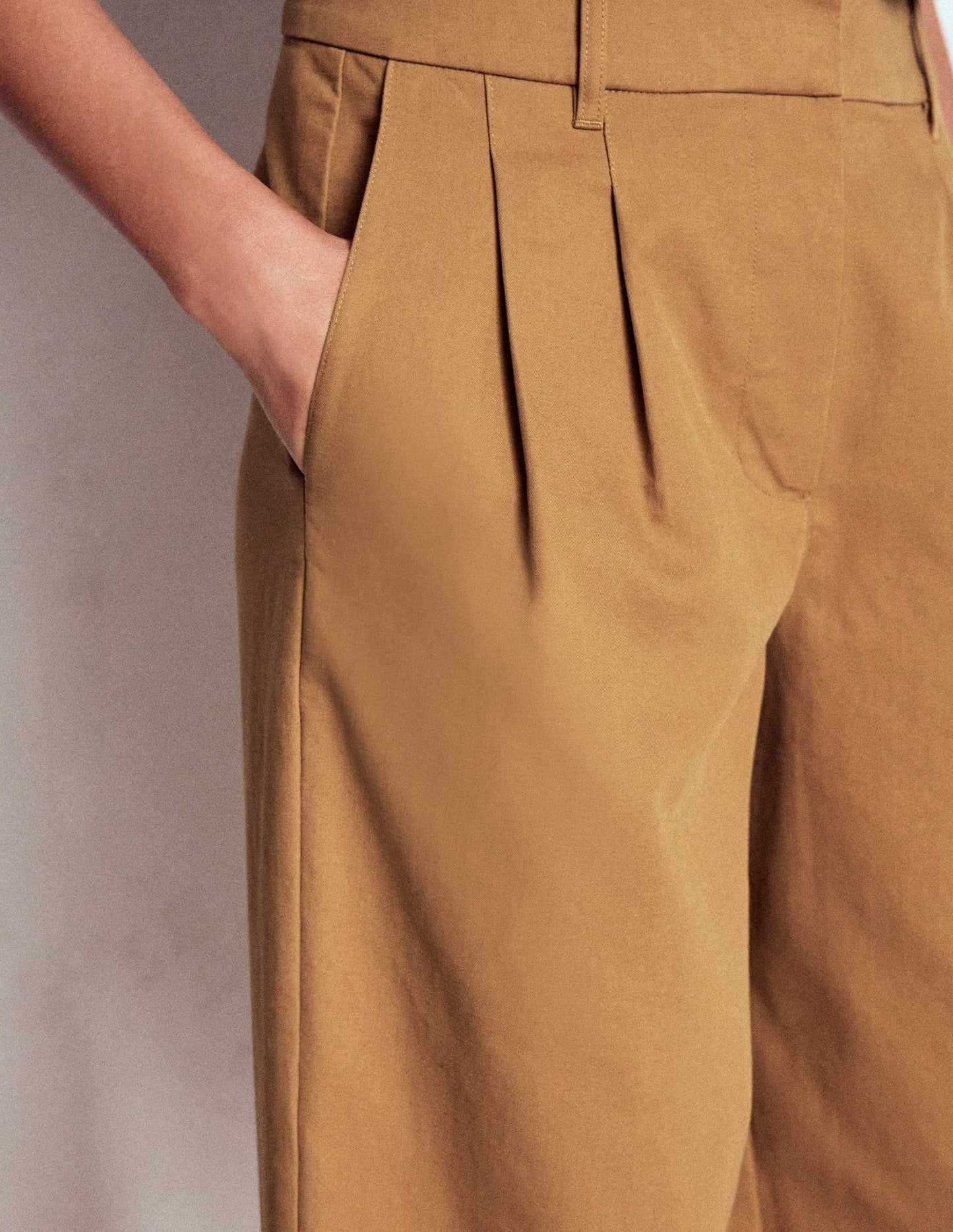 Boden Bloomsbury Cotton Pants - Camel