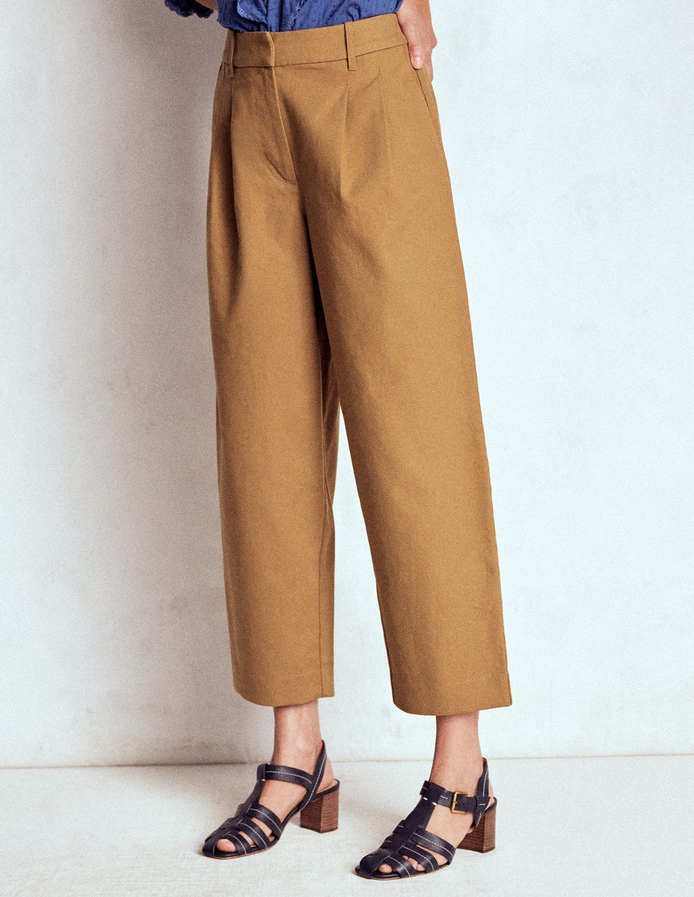 Boden Bloomsbury Cotton Pants - Camel