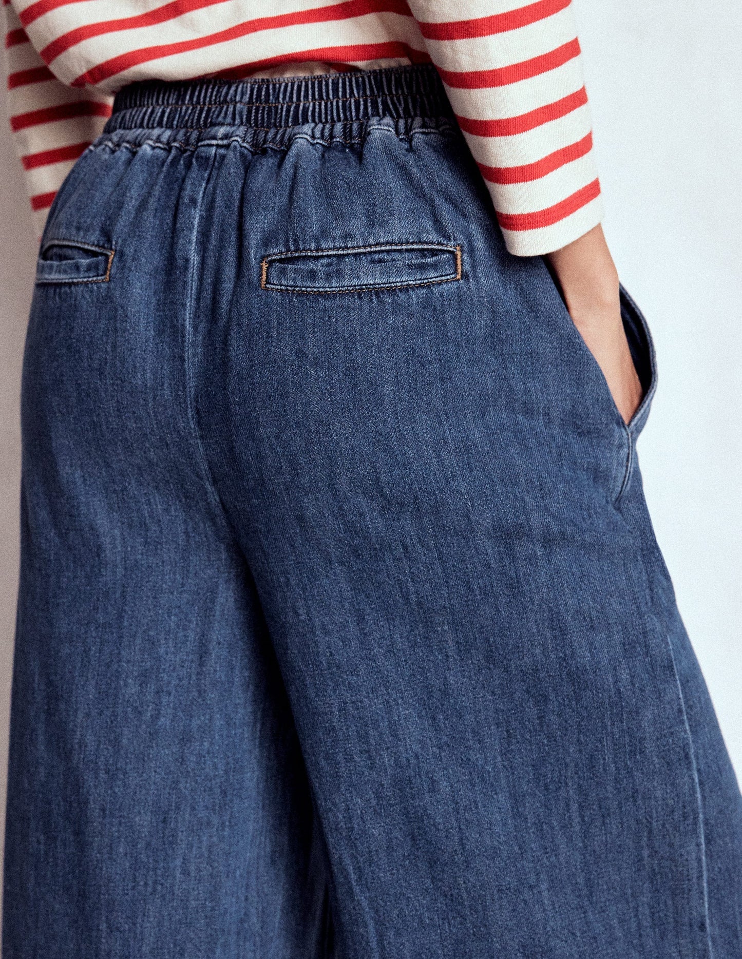 Boden Pull - on Denim Pants - MID WASH