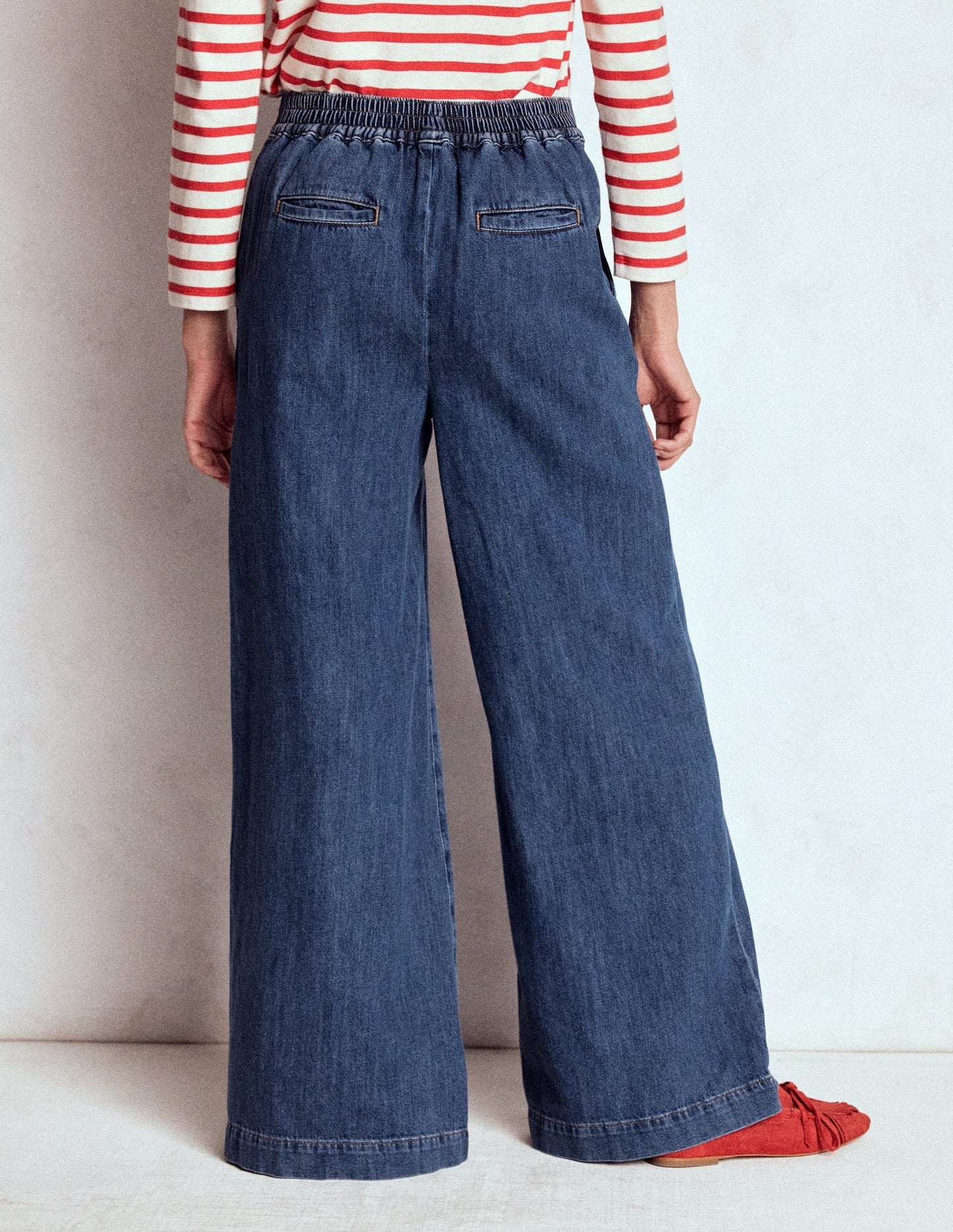 Boden Pull - on Denim Pants - MID WASH