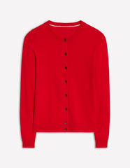 Boden Emilia Cotton Crew Cardigan - Poppy Red