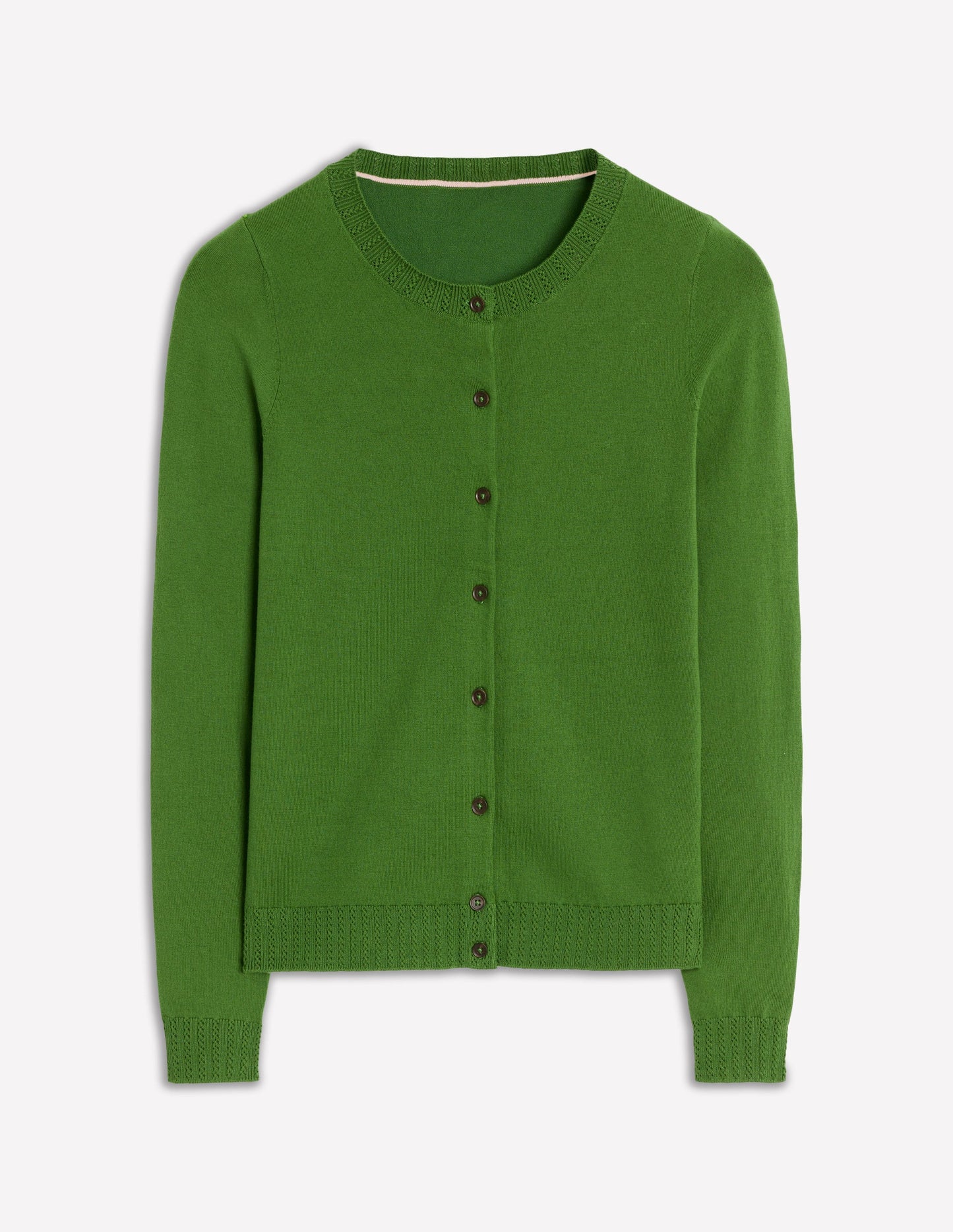 Boden Emilia Cotton Crew Cardigan - Promenade Green
