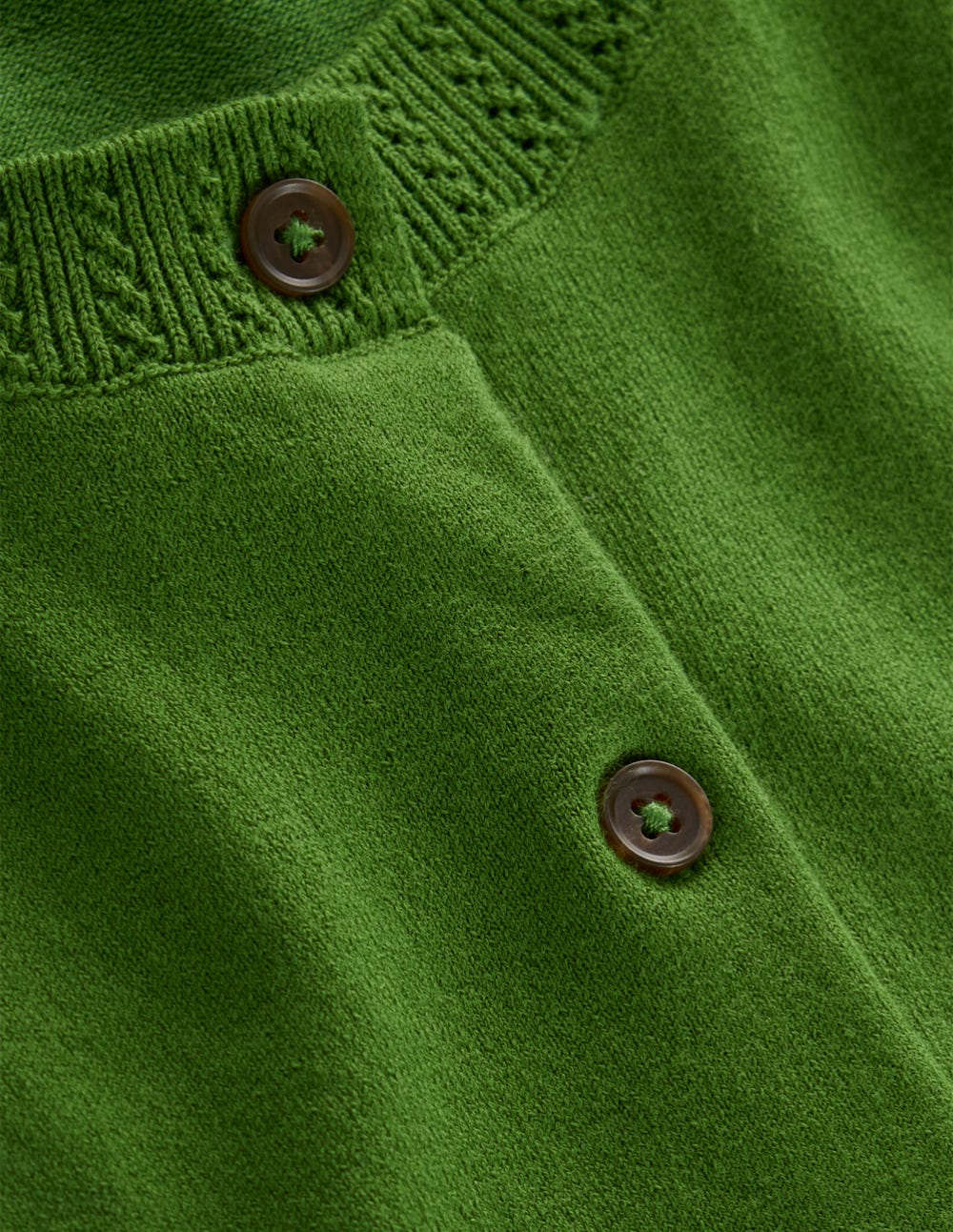Boden Emilia Cotton Crew Cardigan - Promenade Green