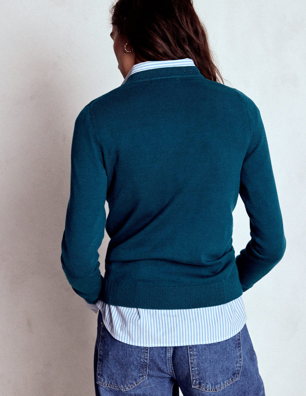 Boden Emilia Cotton Crew Sweater - Harbour Blue