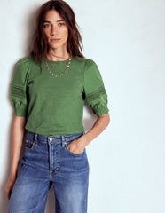 Boden Lottie Puff Sleeve Top - Newt Green